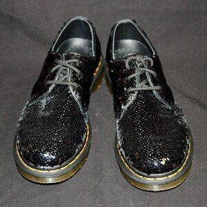 Dr. Martens Oxford Shift Sequins Black + Silver - Women's size 9 US/7 UK